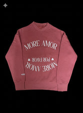 “More Amor” Crewneck Sweatshirt – Rose Pink