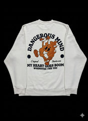 “Dangerous Mind” Graphic Crewneck Sweatshirt – Off White